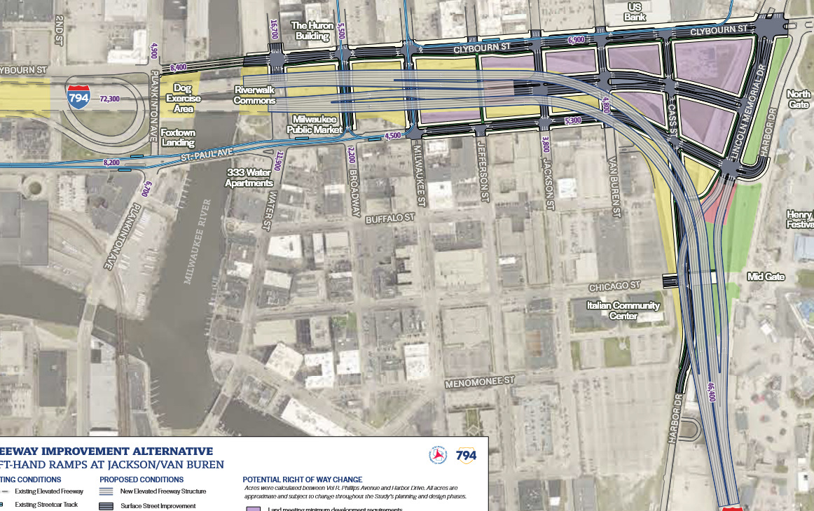 Left-Side On-Ramp Improvements Diagram of the Left-Side On-Ramp Improvements option