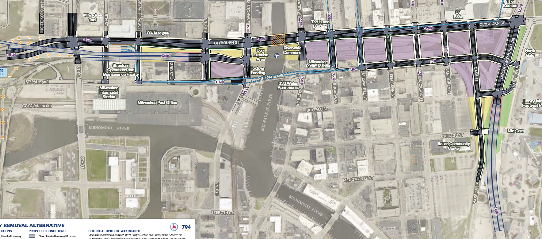 Full Tear-Down: Freeway Removal Diagram of the Full Tear-Down freeway removal option